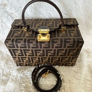 Rare 1980’s Vintage Fendi Zucca Vanity Bag